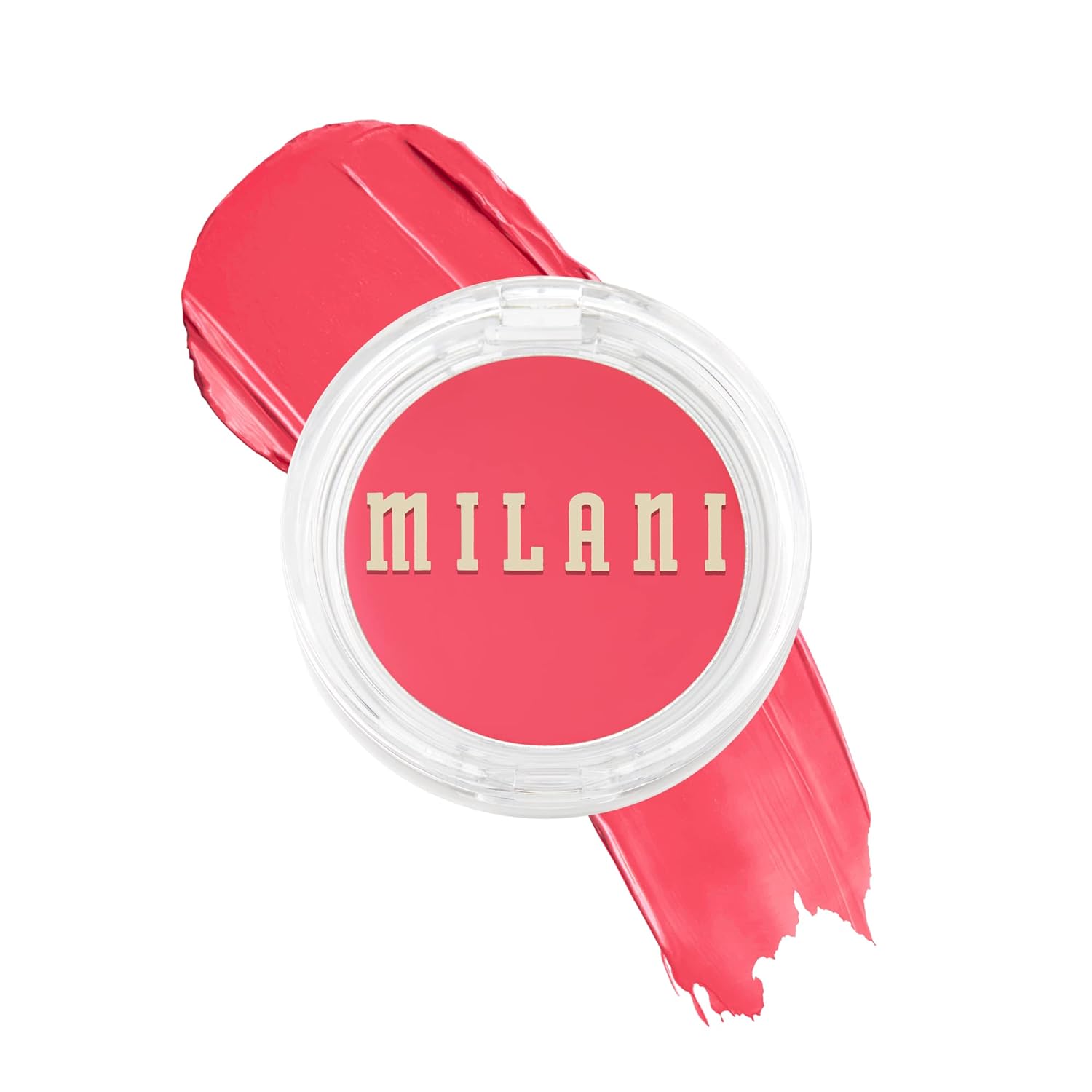 Milani Blush Makeup – Cheek Kiss Cream Blush for Cheeks, Buildable Cream-to-Gel Blusher & Lip Tint, Dewy Natural Color, Hydrating - Coral Crush