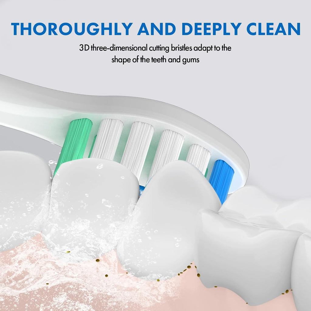 Replacement Toothbrush Heads Compatible with Philips Sonicare：10 Pack Soft Replacement Electric Brush Head for 4100 5100 6100 HX9023/65 W Optimal Plaque Control Snap-on System