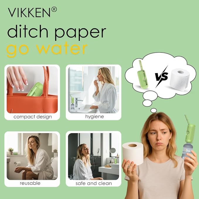 VIKKEN® 250ml iGo X Portable Travel Bidet USB-Type C Rechargeable Electric Mobile Handheld Ultra Strong Water Spray Personal Hygiene Self Care for Men & Women