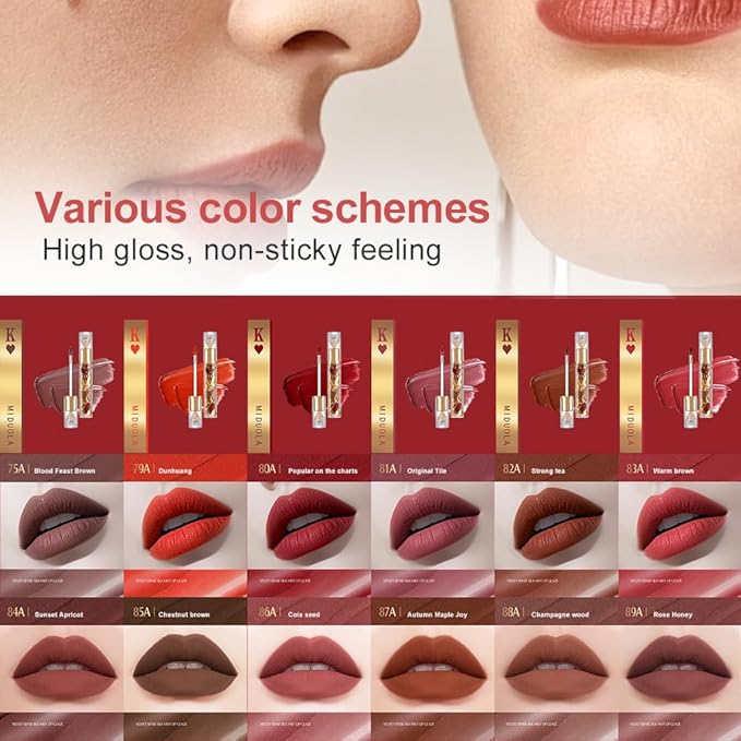 Matte Velvet Lip Stain, Long-Lasting Lip Tint, Waterproof Non-Sticky Lip Color, Transfer-Proof Smudge-Proof Lip Stain, Cloud-Like Soft Blurring Texture with Misty Velvet Finish, Coral Flame-83A