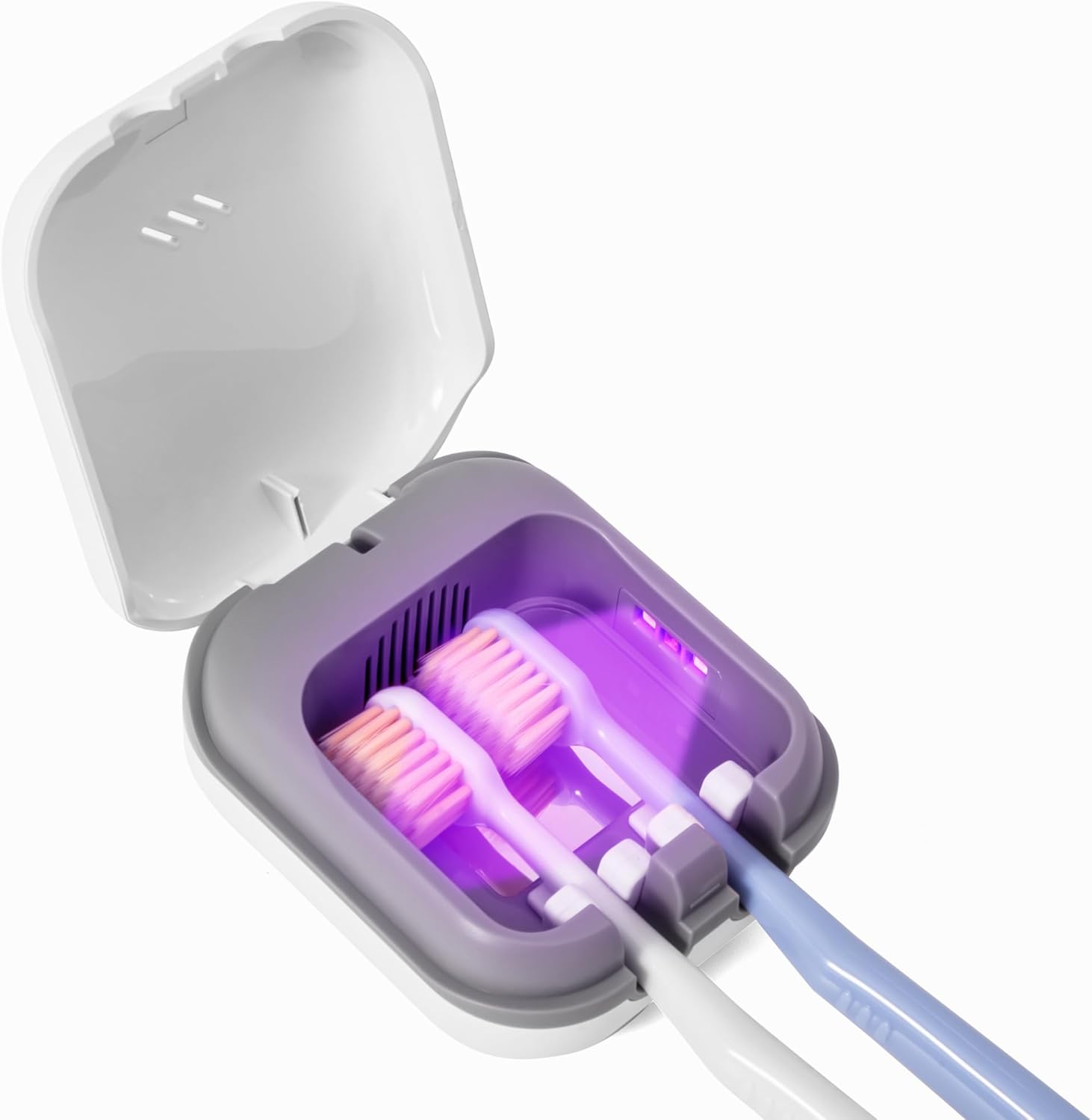 Toothbrush Sanitizeri Case with U V-C Lights, Dryer Heating, Fan Drying - Rechargeable Portable Toothbrush Cover, Hook Wall Mount Sterilizeri Box for Home, Travel & Fits All Toothbrushes