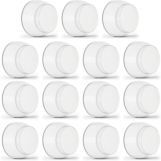 15PCS Door Stopper Wall Protector with Silicone Head, Aluminum Door Knob Wall Protector, Spring Shock Absorption Technology, 1.65" Door Stoppers for Wall, Adhesive Installation or with Screw, White