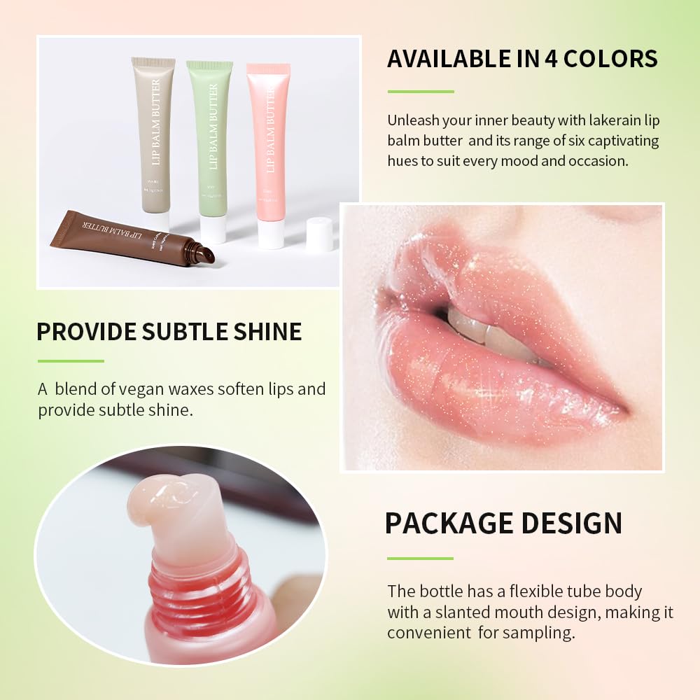 Summer Lip Glossy Butter Lip Balm, Lip Gloss Set, Soothing Lip Skincare, Instant Moisture, Lightweight, Nourish, Hydrate, Moisturizing Tint, Non-Sticky, Long-lasting (Iced Coffee, Large)