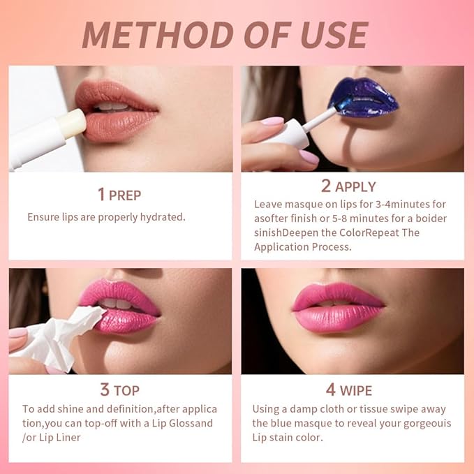Lip Stain Peel Off – Wipe-Off Lip Stain Tattoo | Long Lasting Waterproof Lip Tint, High-Pigment Matte Lip Color, Smudge & Transfer Proof Lip Stains Masque, Kiss-Proof All-Day Lip Makeup 08#