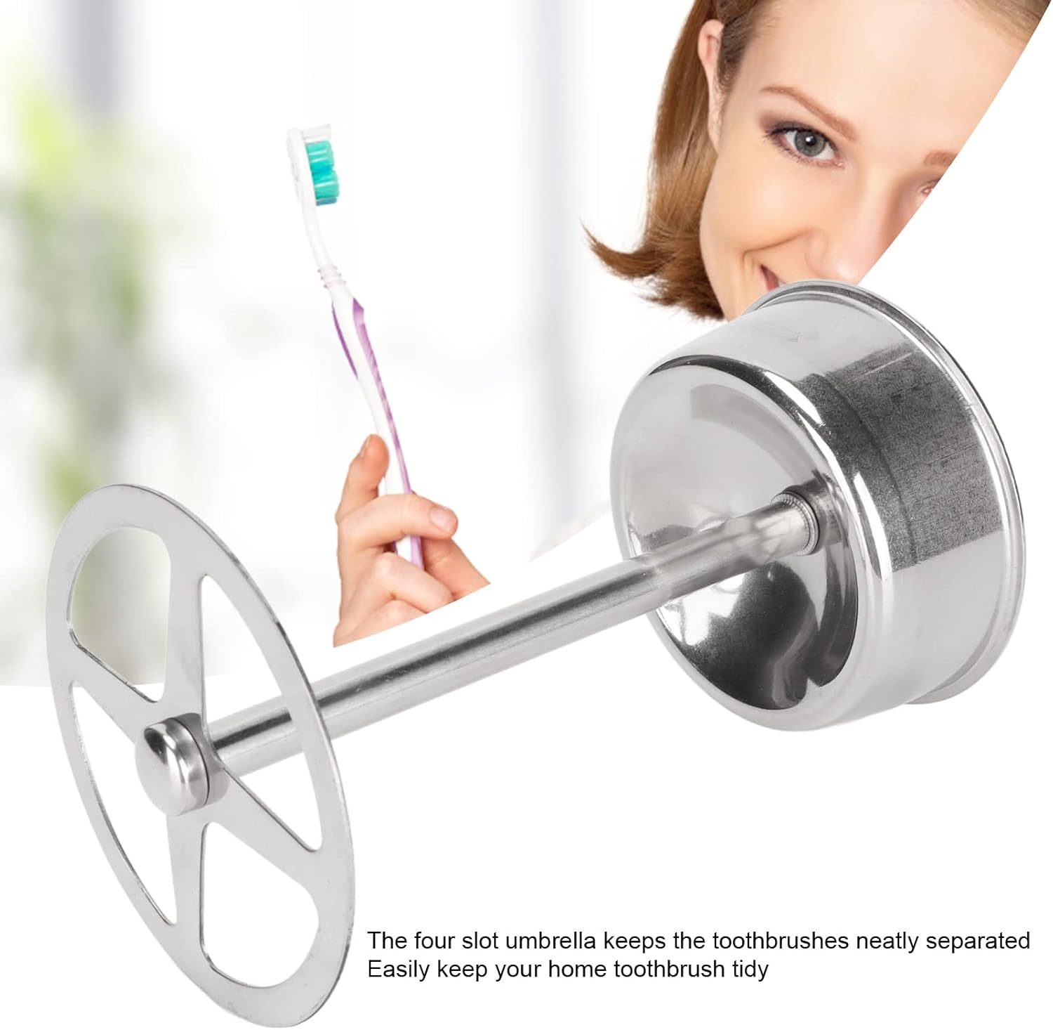 Toothbrush Holder, Tooth Brushing Holder, Stainless Steel Bathroom Toothbrush Organizer for Bathroom, Shower, Makeup Tools