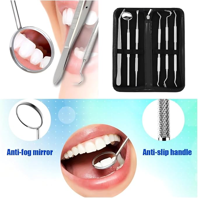 Dentist Kit Pro 6-Pack Dental Care Kit with Stainless Steel Tools - All-in-One Tooth Care Products for Personal Oral Hygiene & Pet Use