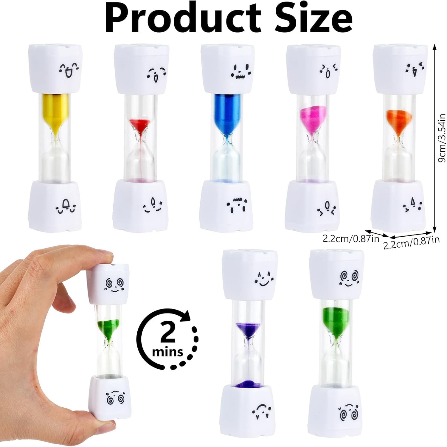 28PCS Brushing Teeth Timer Set, 7 Colors Colorful Hourglass Sand Clock,2mins Cute Smile Face Kids Sand Timer for Classroom Games Home Office,Smiling Toothbrush Timer for Kitchen Cooking, Decoration