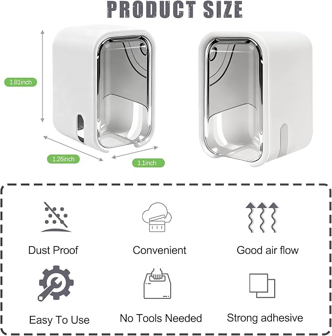 2 Pack Mini Toothbrush Holder Wall Mounted with Cover, Single Slot Toothbrush Storage Organizer for Shower, Compact Toothbrush Holders for Bathroom & Travel, Ideal for Girls and Boys