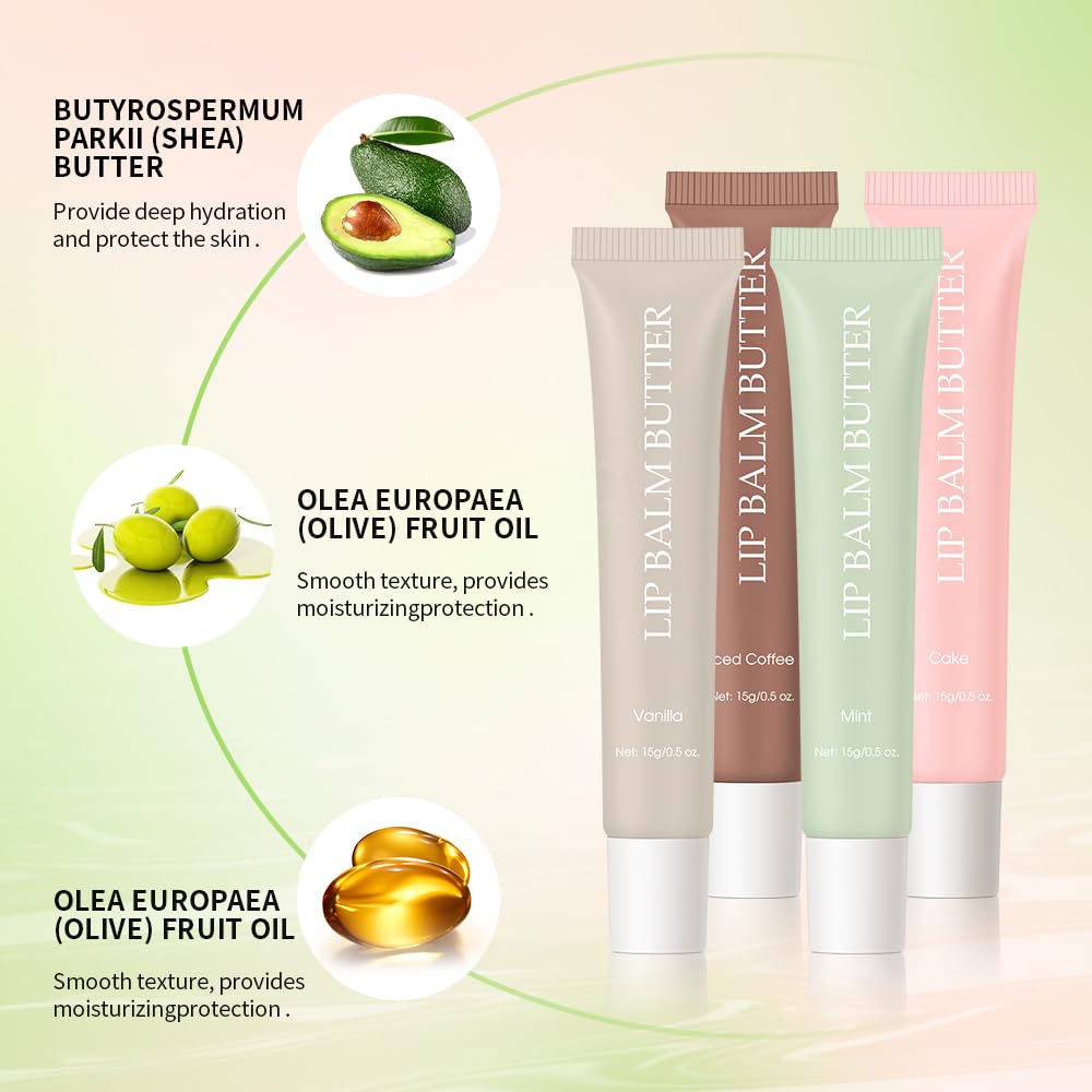 Summer Lip Glossy Butter Lip Balm, Lip Gloss Set, Soothing Lip Skincare, Instant Moisture, Lightweight, Nourish, Hydrate, Moisturizing Tint, Non-Sticky, Long-lasting.