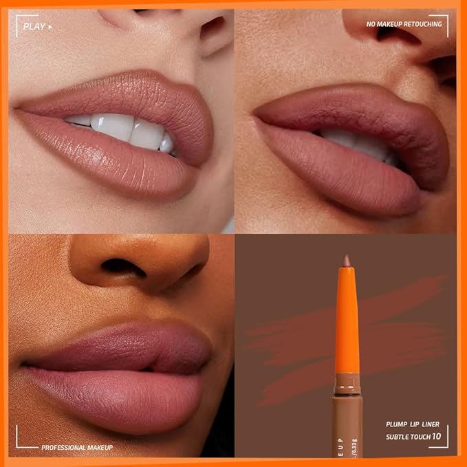 Matte Lip Liner Pencil for Shaping Lips, Retractable Creamy Brown Crayon LipLiner Pencil, Long Lasting Waterproof Lipstick Lip Liner Makeup, Vegan Beauty 10#