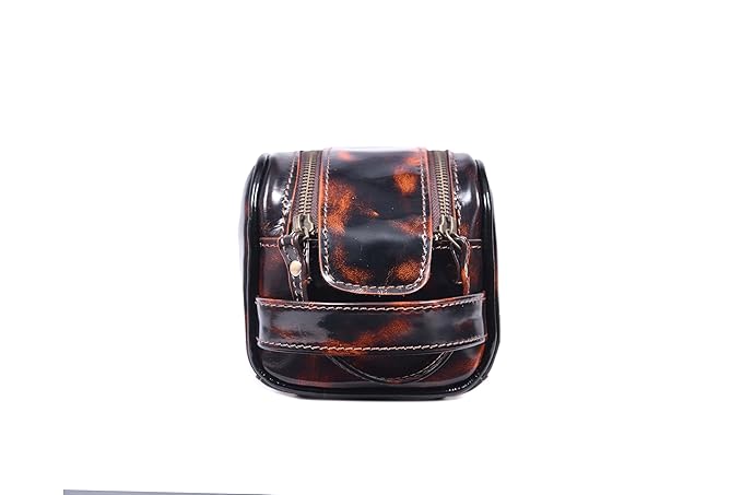 10" Premium Leather Toiletry Travel Pouch With Waterproof Lining | King-Size Handcrafted Vintage Dopp kit By Aaron Leather Goods (Canary Brown)