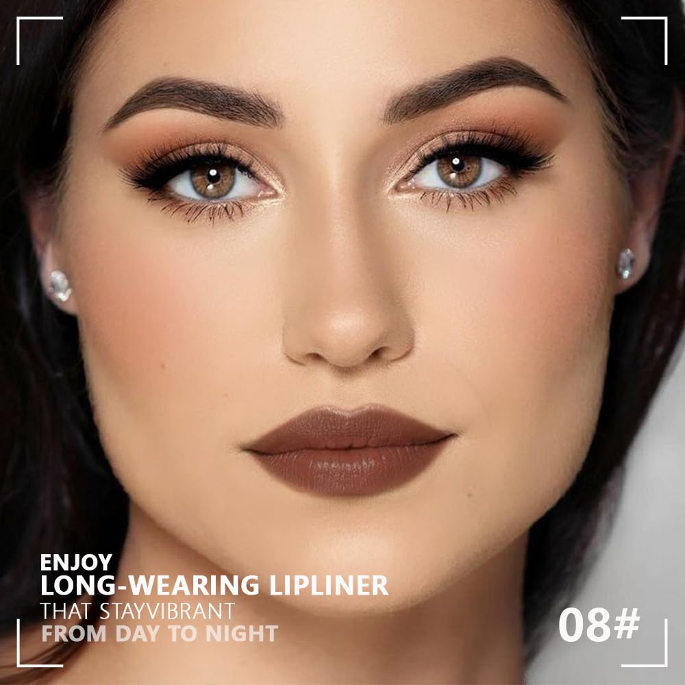 Matte Calligraphy Liquid Lip Liner Lipstick Pencil, Hazelnut Brown Long-Lasting Transfer-Proof Lip Stain, Lightweight Lipstick, Sheer Buildable Color, Fades to a Natural Wash of Colors