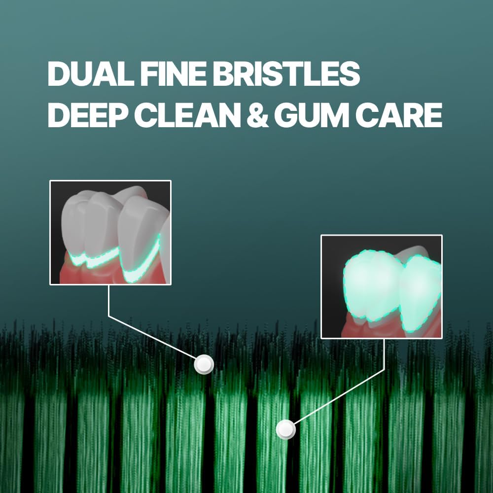 WANGTA Basic Stone - Extra Large Toothbrushes - 1.6 inch (4 cm) Wide Head, 4,000 Bristles for Deep Cleaning & Gum Care – Made in Korea Premium Oral Care – Plaque Remover for Sensitive Teeth (10 Pack)