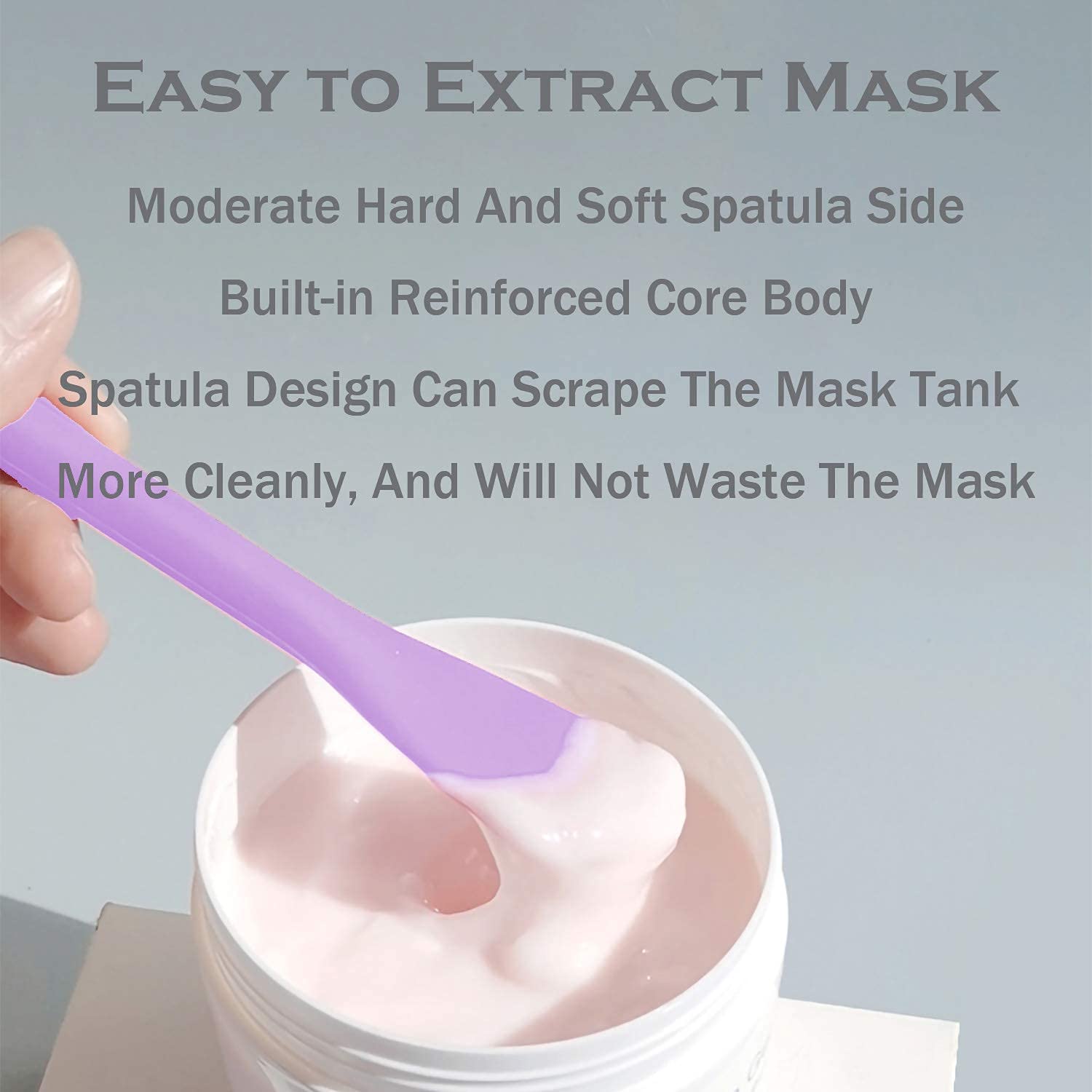 Silicone Facial Mask Applicator Face Masks Skincare Brush Facial Scrubber Double-Head Lotion Spatula Scoop for Makeup,Foundation,Cream,Lotion,Moisturizer,Gel,Peel,Mud Masks (Purple+Gray)