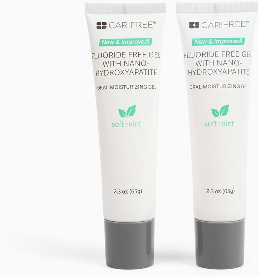 CariFree Fluoride Free Gel, Mint Flavored, Nano Hydroxyapatite Toothpaste, Neutralizes pH, Freshens Breath & Moistens Mouth, Dentist Recommended for Oral Care, (2.3 Ounce (Pack of 2), Soft Mint