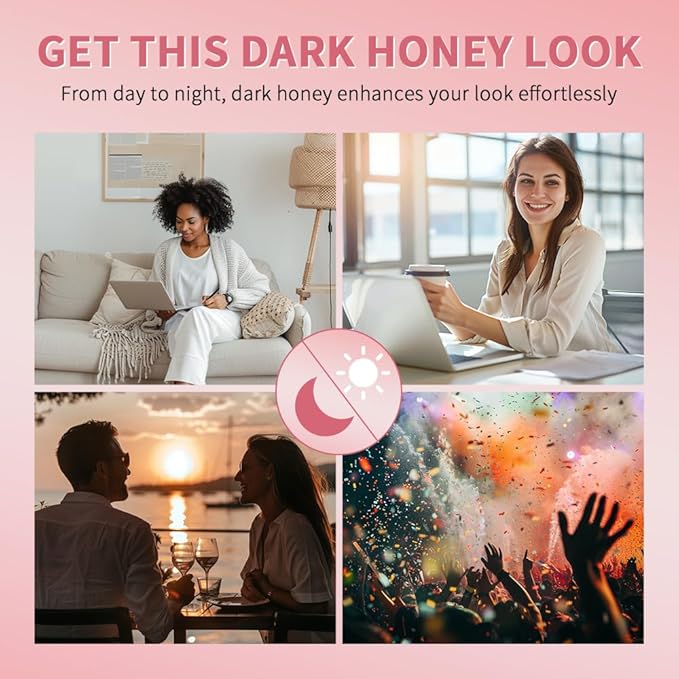 Tinted Lip Balm Lipstick, Hydrating Natural Glossy, Long-lasting Moisturizing & Nourishing Lip Care with Natural Ingredients Transparent Color (Drak Honey+Pink, 0.07oz)