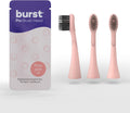 BURST Pro Sonic Electric Toothbrush Genuine Replacement Heads (Rose Gold/3 Pack) | Soft Bristles for Deep Clean, Stain & Plaque Removal