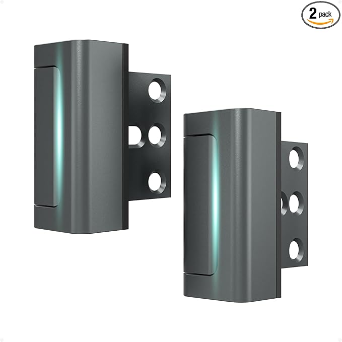 2Pack Home Security Door Reinforcement Lock Childproof, Door Lock for Kid Safety, Door Latch Stopper for Front Door Inside Top of Door, Aluminum Construction Finish