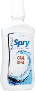 Spry Natural Xylitol Mouthwash Fluoride Free with Enamel Support, Gentle Alcohol Oral Rinse, Non-GMO, Coolmint - 16 fl oz (Pack of 2)