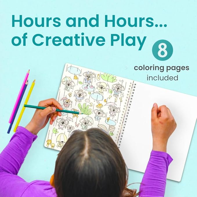 CUPKIN Koalas Sticker Book Activity for Kids, Toddler Airplane Travel Essentials, 300+ Koala Stickers for Children + 8 Scenes + Coloring Pages, Koala Bear Lover Gift Kids Crafts for Ages 2–8