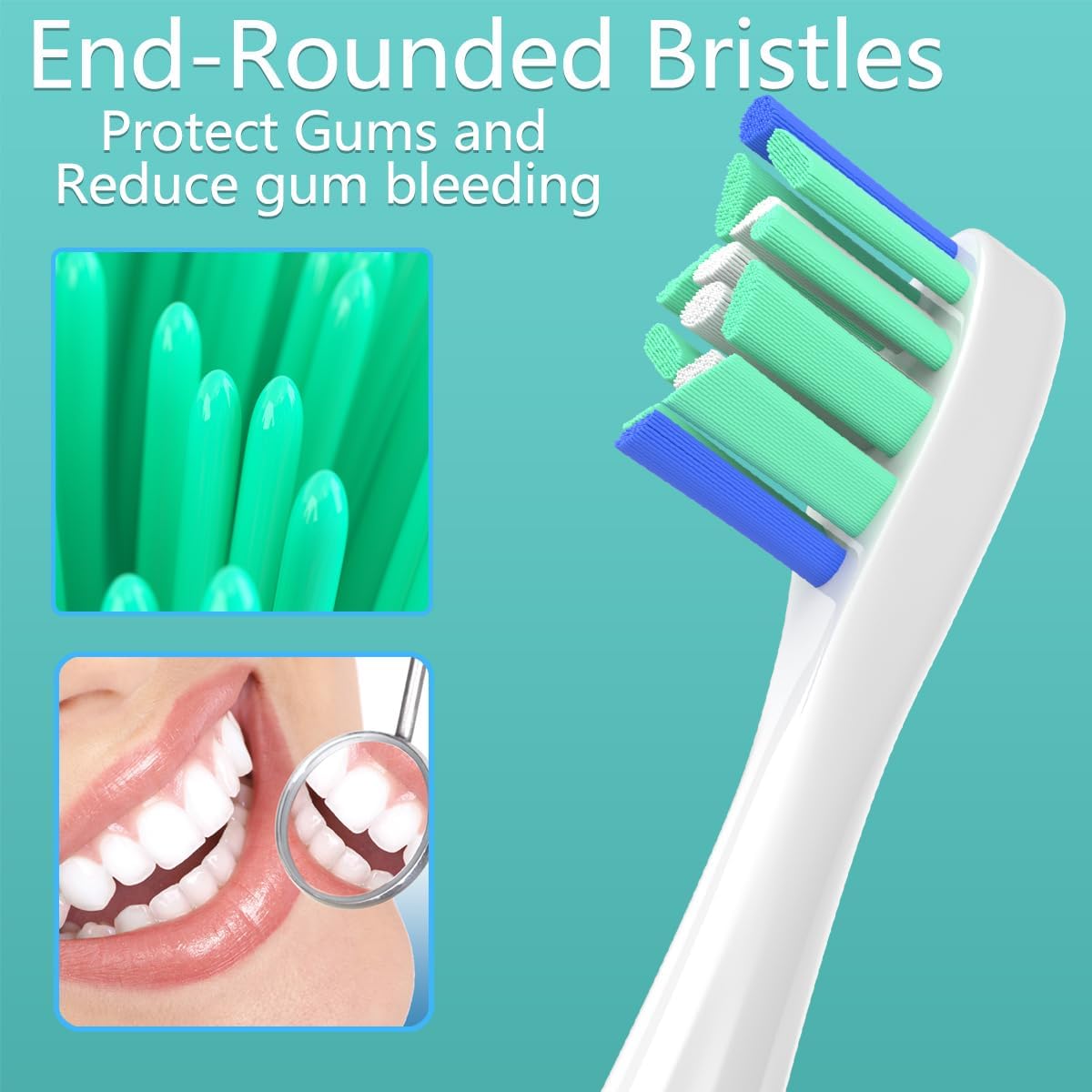 Replacement Heads Compatible with Sonicare Toothbrush, Replacement Brush Head for Philips Sonicare Electric Toothbrush 4100 5100 6100 9900 C2 W3 and More Click-on Handles 12 White