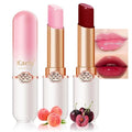 evpct 2Pcs Peach Red Cherry Magic Mood Color Changing Lipstick Long Lasting 24 Hours Original for Women, PH Color Change Changing Jelly Lipstick Tinted Lip Balm Gloss Stain Makeup Set labiales magicos