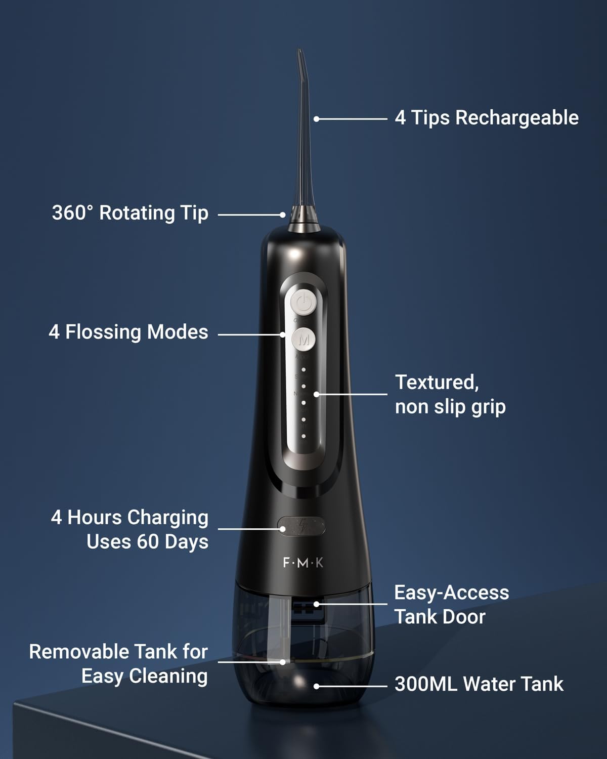 Water Flosser & Electric Toothbrush for Adults Oral Irrigator & Sonic Toothbrush 2-1 Oral Clean Kit (Black)