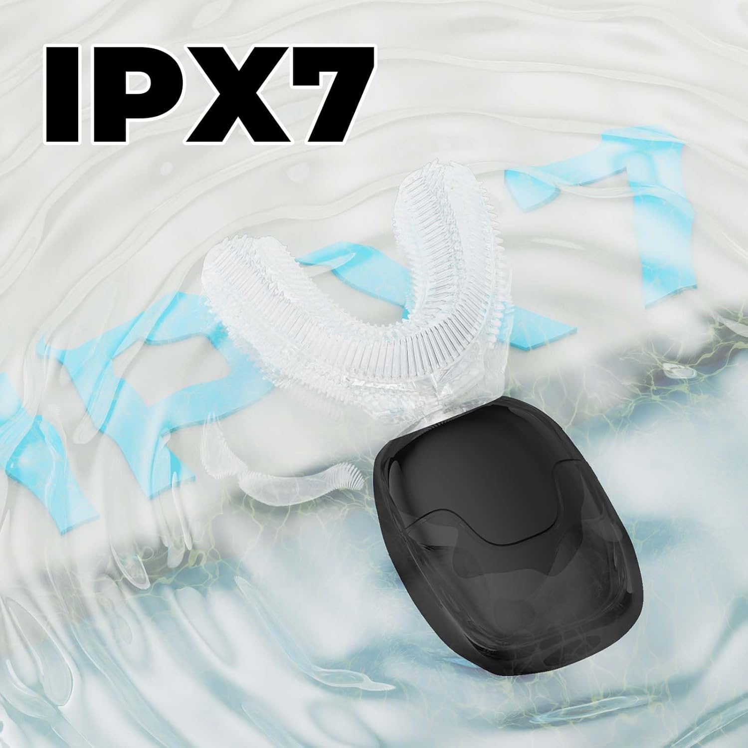 U Shaped Electric Toothbrush for Adults - 360° U Brush Nylon Bristle,Rechargeable Electric Toothbrush,Teeth Whitening Brush for Home & Travel Use (Black)