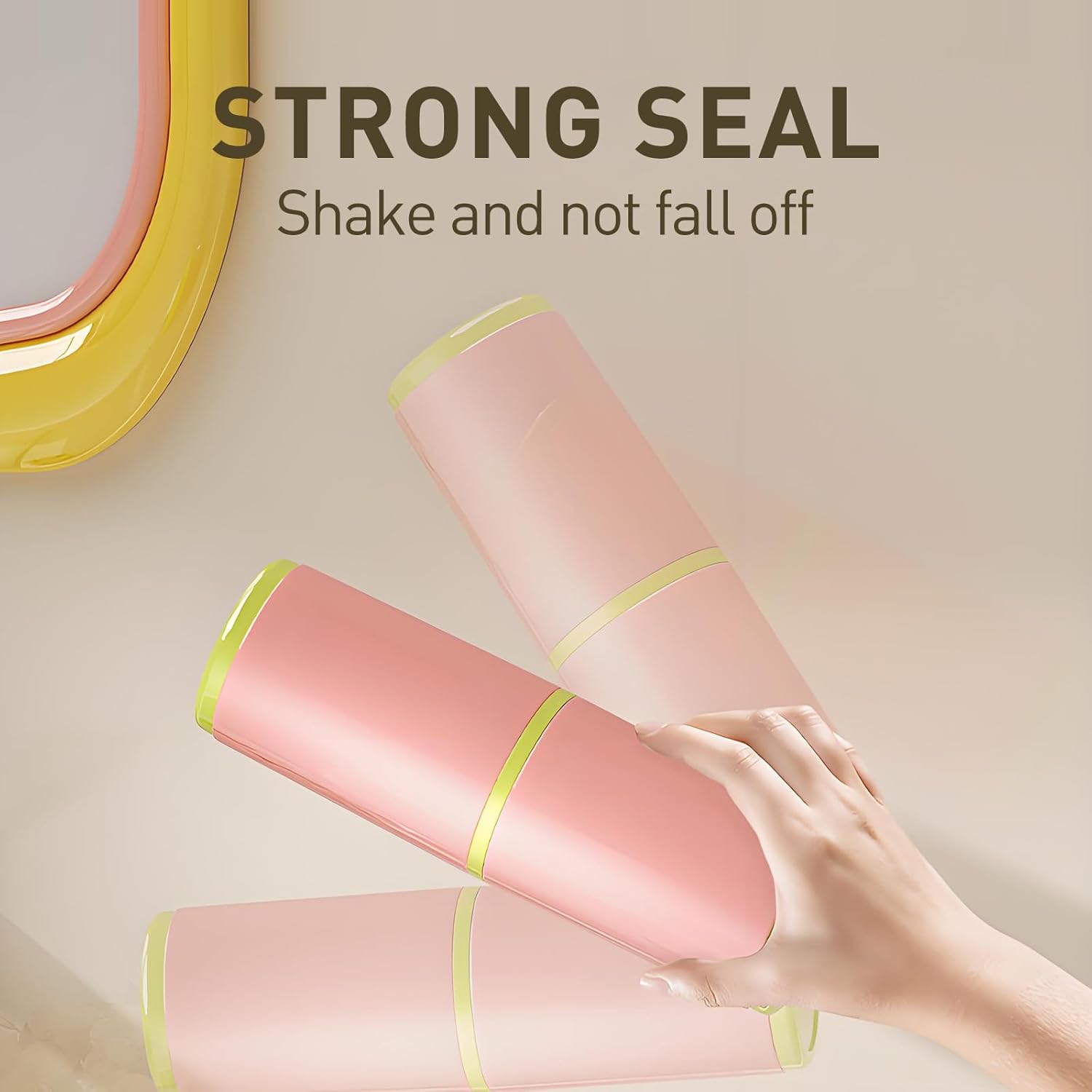 Toothbrush Cup with Cover – Leak-Proof Seal, Large Capacity for Electric Toothbrushes, Detachable 2-in-1 Design | Portable for Travel, Home & Office | Ideal for Travelers, Families, Students (Pink)