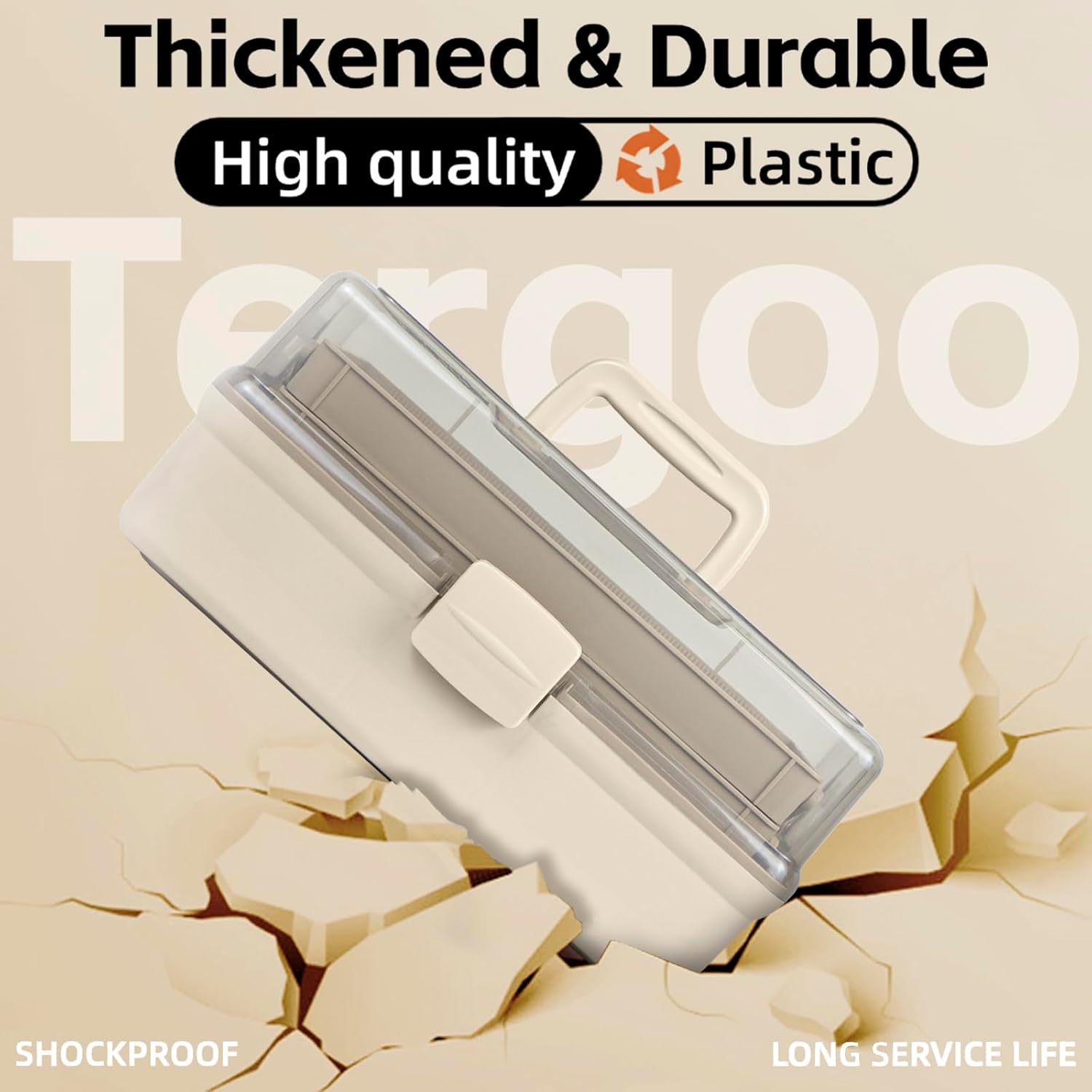 12.5in 3-Layer Multipurpose Craft Organizers and Storage with Adjustable Dividers, Portable Tackle Box, Folding Art & Craft Case for Medicine, Tool, Sewing Organizer (Brown)