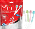 28 Packs Mini Brushes-Disposable Toothbrushes with Toothpaste + Floss + Pick + Tongue Scraper Travel Size Individually Wrapped Business Trip Work or Travel (Mix Flover)