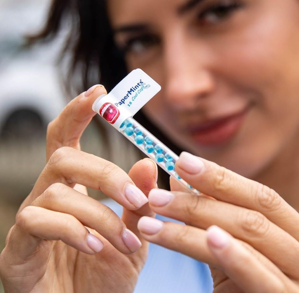 PaperMints CoolCaps - Instant Fresh Breath Mints Sugar-Free, 3 x Tubes of 18 capsules. Extreme Bad Breath Treatment for Adults