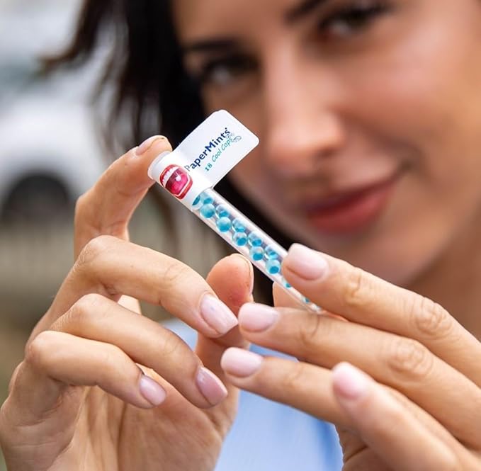 PaperMints CoolCaps - Instant Fresh Breath Mints Sugar-Free, 5 x Tubes of 18 capsules. Extreme Bad Breath Treatment for Adults, Breath Freshener Pearls for Halitosis Treatment Keto-Friendly