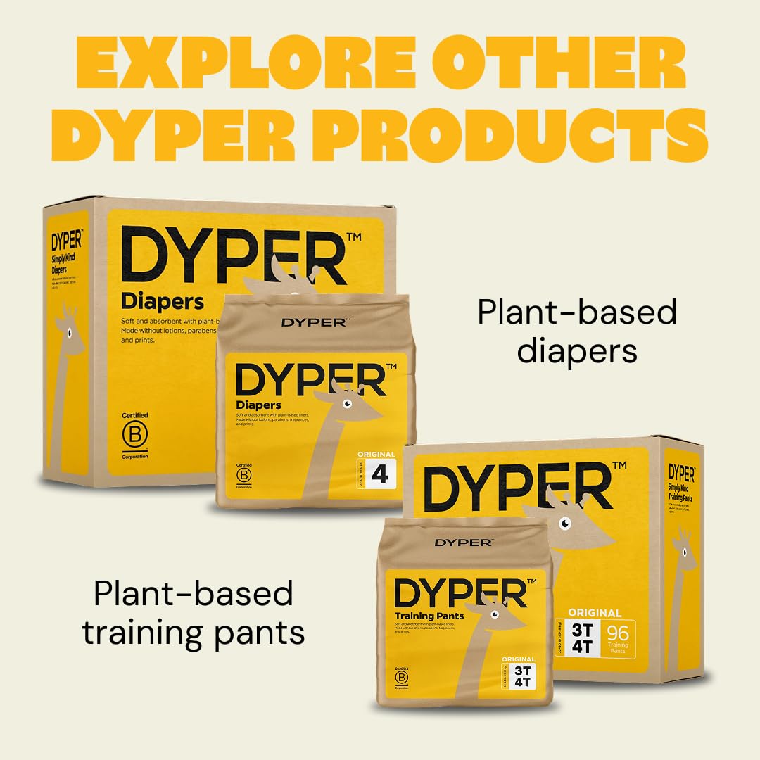 DYPER Baby Wipes Unscented (720 Count) - 99% Water-Based & Hypoallergenic Baby Wipes, Made with Plant-Based Materials, Gentle for Sensitive Skin, Fragrance & Plastic-Free Wet Wipes, 12 Pack