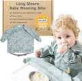 BIBaDO - Long Sleeve Baby Bibs - Babies & Toddlers 6-36 Months - Coverall Baby Led Weaning Bib - Easy Wipe, Soft & Waterproof