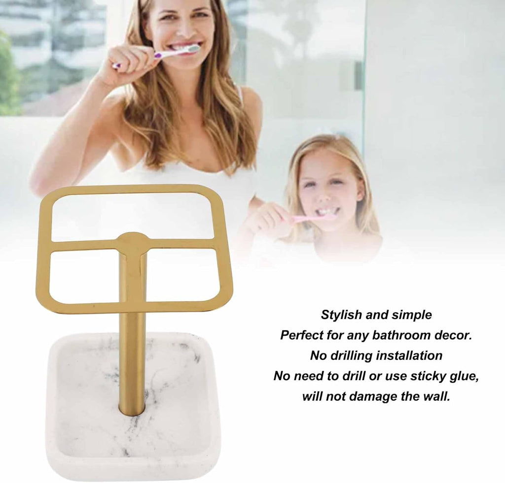 Electric Toothbrush Holder, 3 Slots Tooth Brushing and Toothpaste Holder 304 Stainless Steel Toothpaste Organizer Space Saving Toothpaste Storage Stand for Bathrooms Countertop