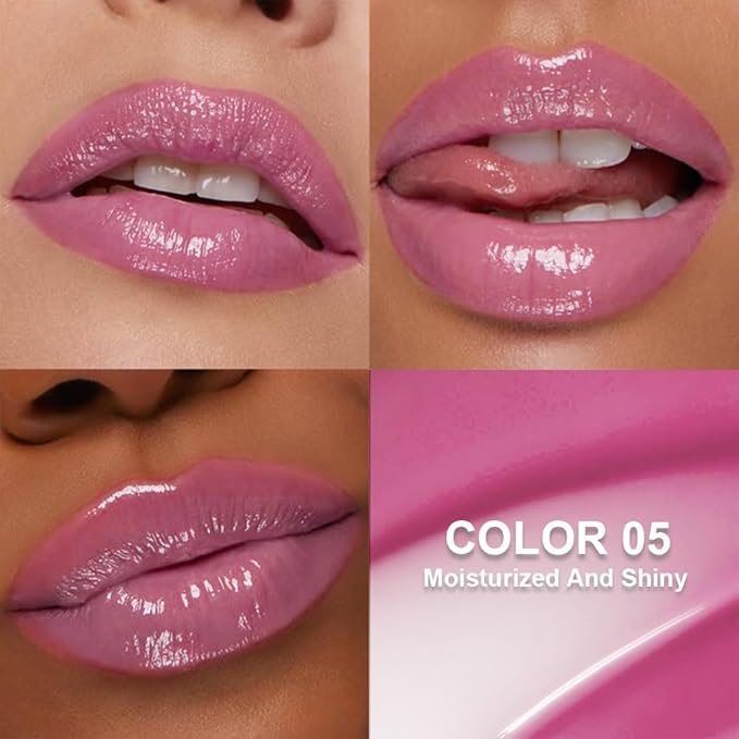 Summer Glow Reviver Lip Balm Butter Lip Gloss, Melting Lip Serum, Ultra-Hydrating Natural Vegan Lip Oil, Sheer-Tinted Shine & Hydration, Soothes & Softens Dry Lips (Purple)