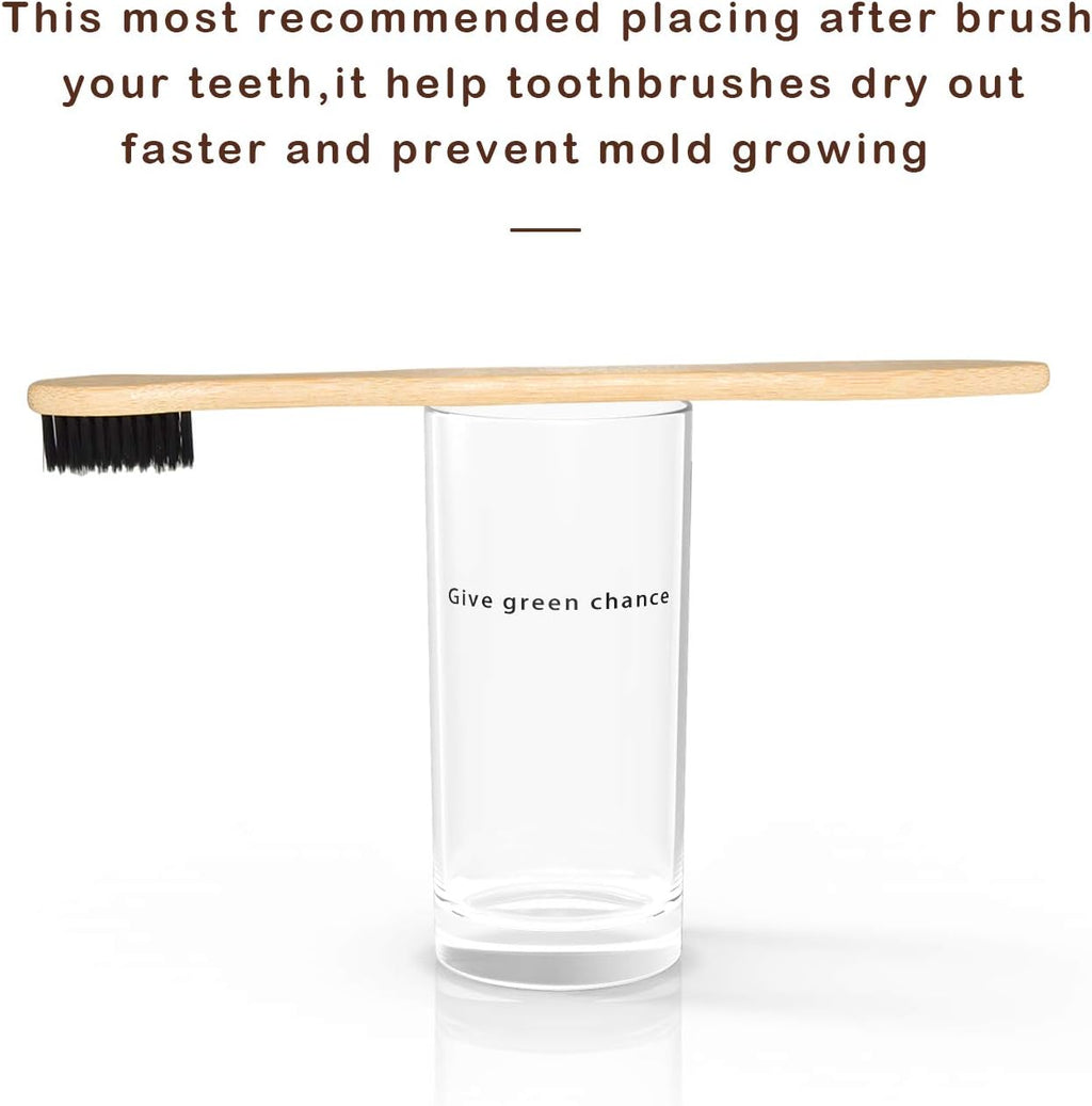 Virgin Forest Bamboo Toothbrushes, Eco Friendly BPA Free Soft Bristles Toothbrush, Biodegradable Natural Wooden Toothbrushes, Vegan Organic Bamboo Charcoal Tooth Brush for Sensitive Gums Set of 10