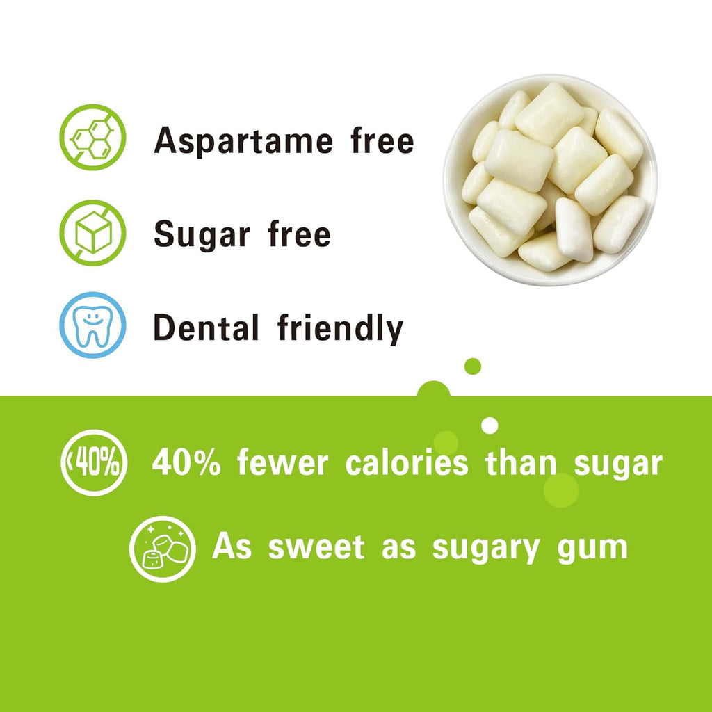 DC24 DAILY CARE 100% Xylitol Gum, No Aspartame, Sugar Free Chewing Gum, Natural Spearmint Flavor, Gluten Free, Vegan, 60 Pieces, Pack of 2