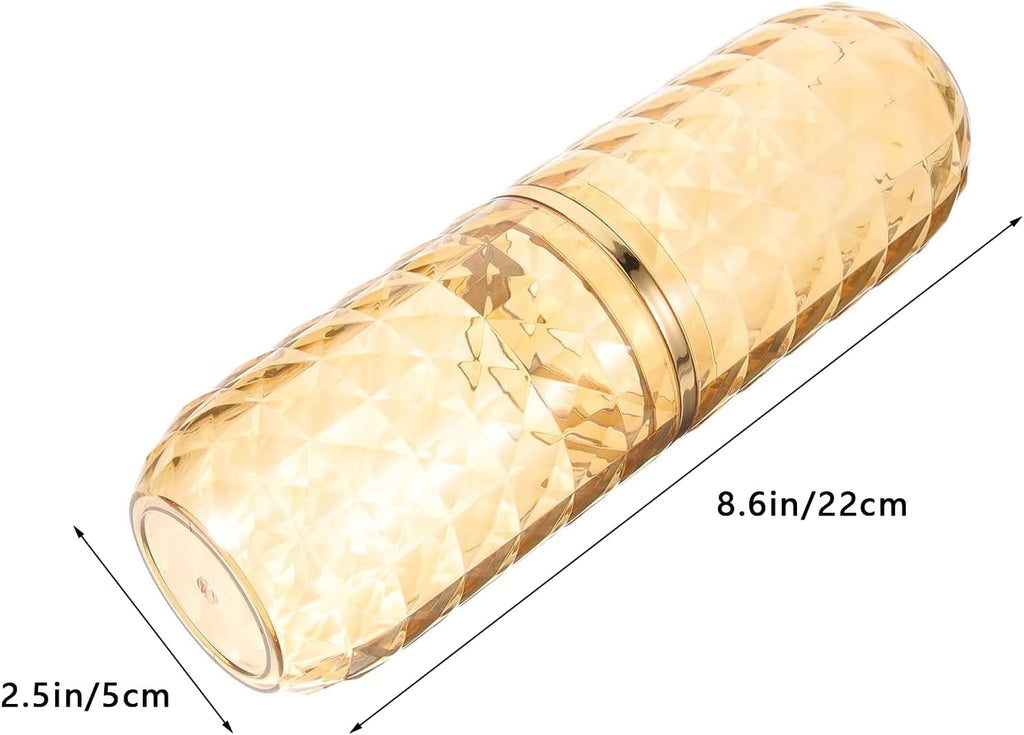 Toothbrush Holders with Cover, Portable Travel Toothbrush Case with lid, Toothbrush Container for Bathroom Countertop Organizer (Amber)