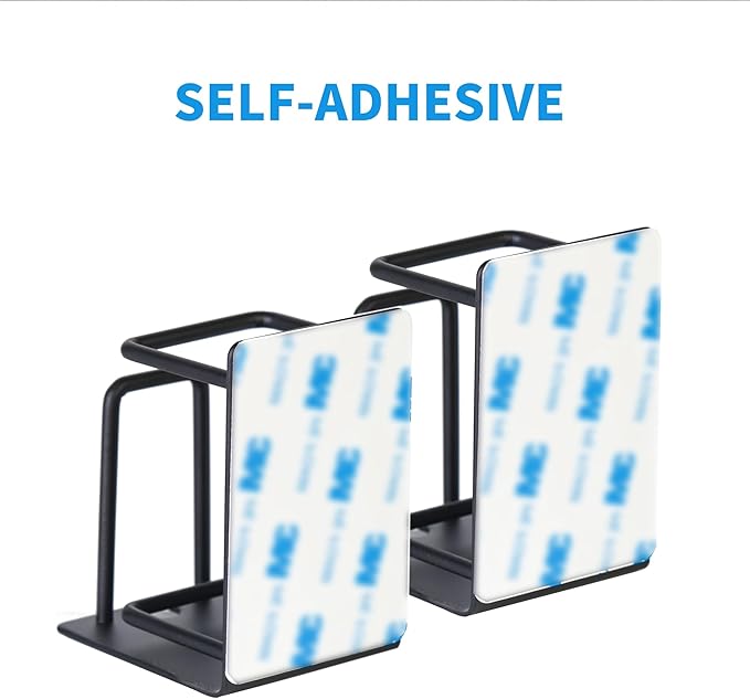 HANZE Toothbrush Holder 304 Stainless Steel Adhesive Wall Mounted 3 in 1 with Toothbrush Holder Toothpaste Holder and Cup Holder for Bathroom Shower, 2 Pack(Black)