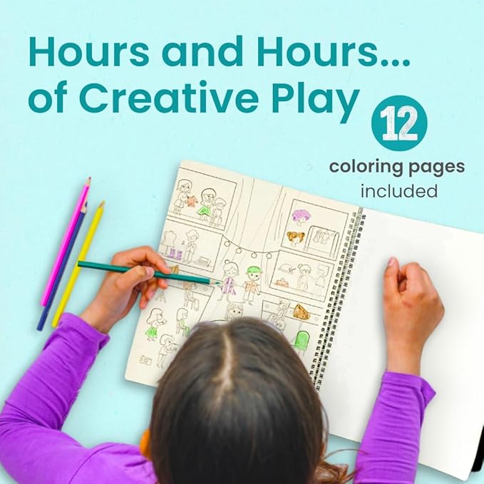 Sticker Book for Kids 2-4, 500+ Kid Stickers, When I Grow Up by Cupkin, 12 Coloring Pages, 12 Side by Side Scenes, Fun Toddler Travel Activity Coloring and Sticker Books for Kids Ages 4-8 + 8-10