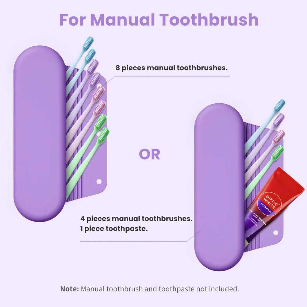 Silicone Electric Toothbrush Travel Cover, Toothbrush Travel Containers Bag Case for Men and Women,Keeps Toothbrush Fresh and Clean, Fits Most Manual and Electric Toothbrushes - Purple