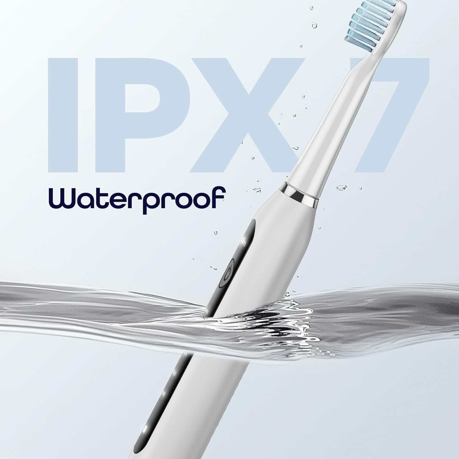 7AM2M Sonic Electric Toothbrush for Adults High Power Rechargeable Toothbrushes with 6 Brush Heads,5 Adjustable Modes, Built-in 2-Minute Smart Timer,3 Hours Fast Charge for 45Days White