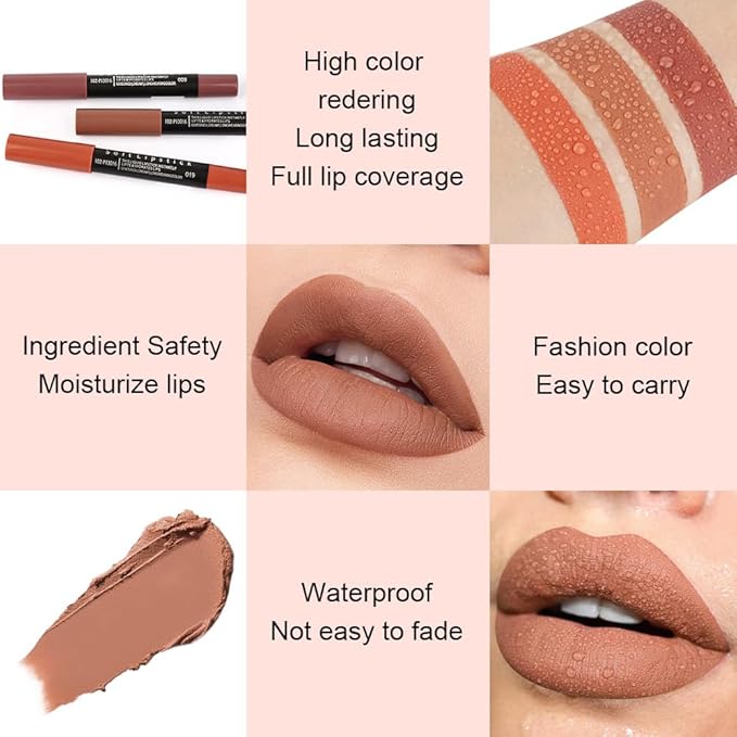 BINGBRUSH Smooth Longwear Lipstick Pack Set, Matte Color Stick Ultimate Lip Crayon for Makeup Collection - Waterproof Velvet Lipgloss Lip Stain (17#)