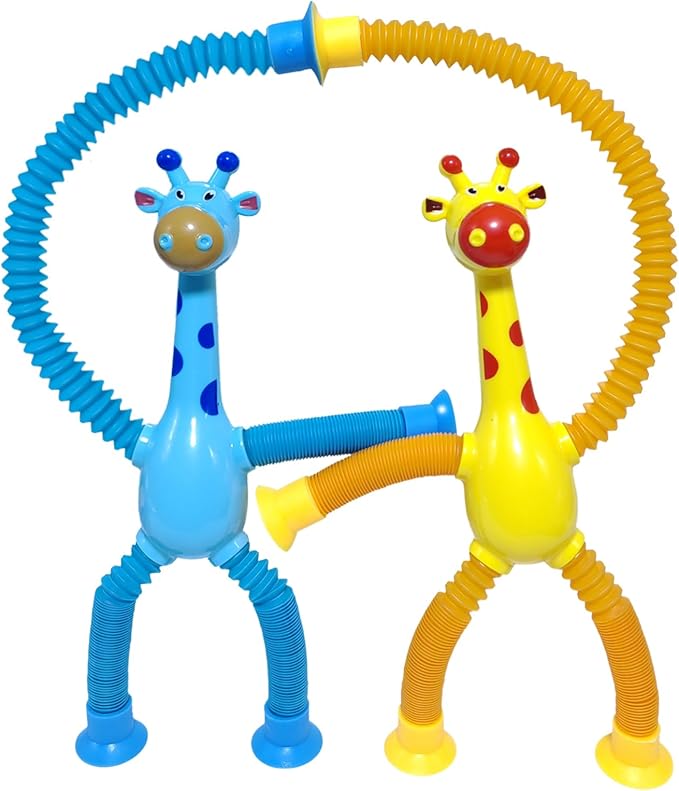 32Pcs Telescopic Suction Cup Giraffe Toys, Suction Pop Tubes Giraffe Sensory Toys, Pop Fidget Toys for Toddler Travel, Easter Basket Stuffers Party Favor Birthday for Kids Boys Girls