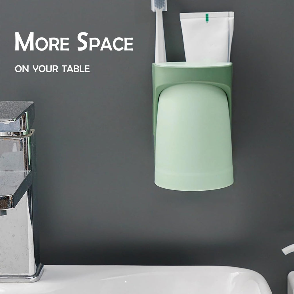 Toothbrush Holders for Bathroom，Wall Mounted Magnetic Cup Set, sgzscl Electric Toothbrushes Storage Organizer Space Saving Holders for Water pik Oral B, Father Mother and Son/Daughter (Lightgrey)