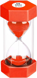 25 Minute Hourglass Sand Timer, Plastic Sandglass Watch Timer, Unbreakable Red Sand Clock Hour Glass 25 Min for Classroom, Games (Red)