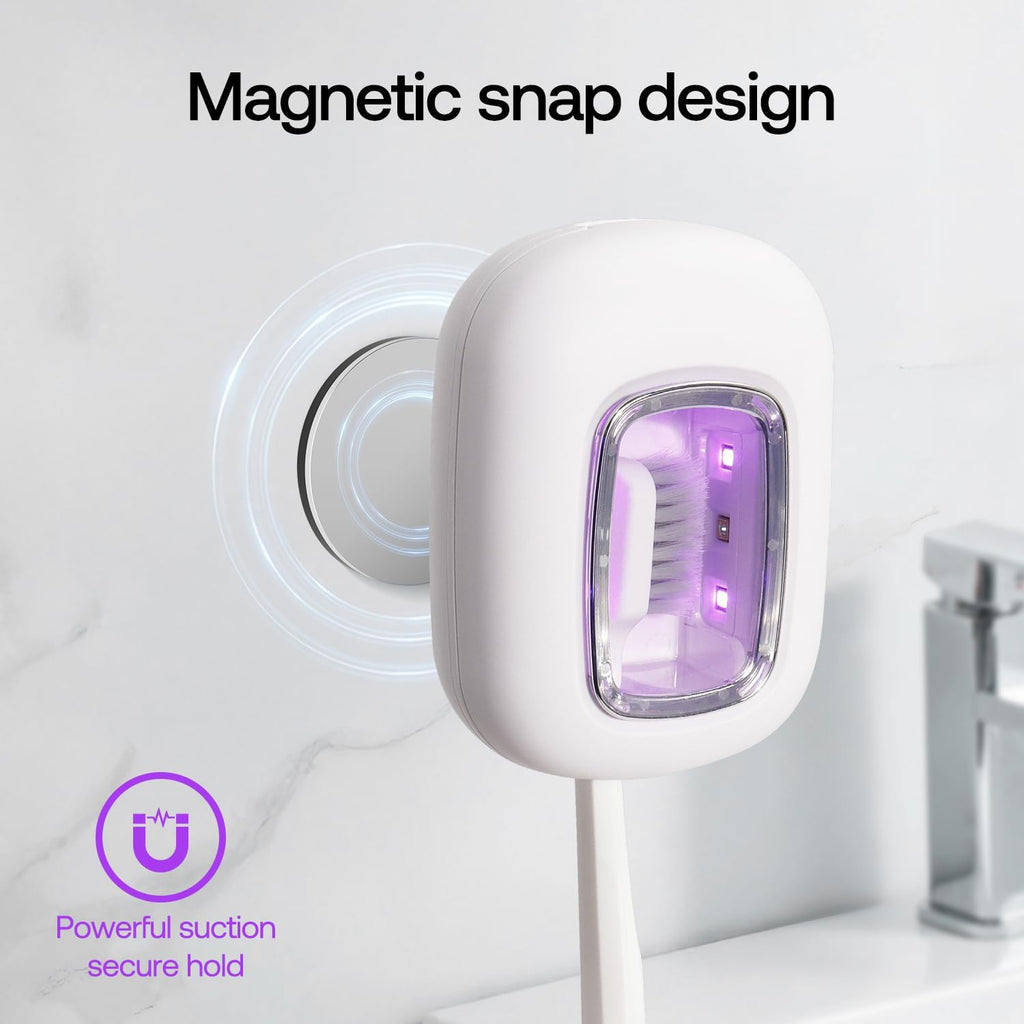 UV Toothbrush Covers Case and Holder,Dual UVC Light(2X Stronger), Clear Window,Toothbrush Cleaner Portable Brush Cover and Travel Case Fits Most Electric and Manual Toothbrushes