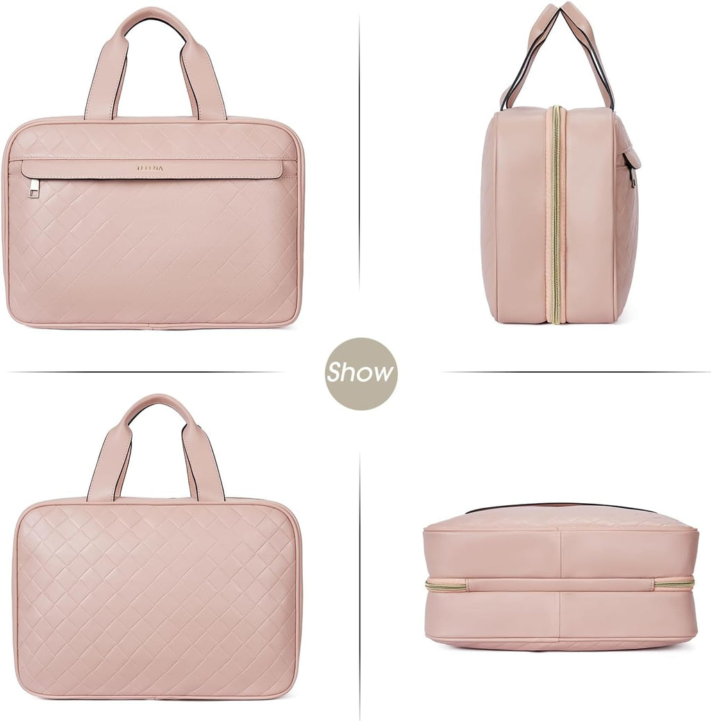 Telena Travel Toiletry Bag for Women with Hanging Hook, Water-resistant Cosmetic Bag Travel Organizer for Accessories, Toiletries, Shampoo